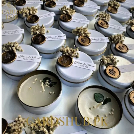 Wedding Favour Candle Box With Wax Seal & Custom Label