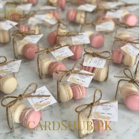 Macaron Wedding Favor Box With Custom Tag