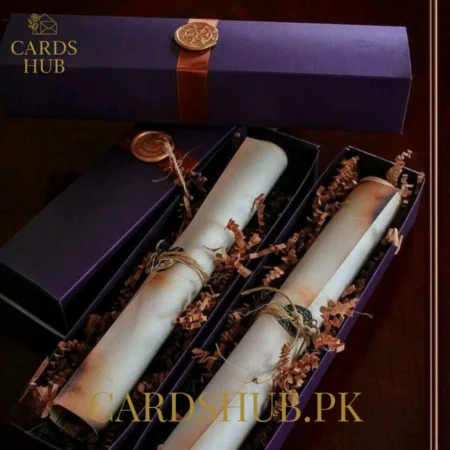 Royal Scroll Wedding Invitation in Luxury Box With Wax Seal