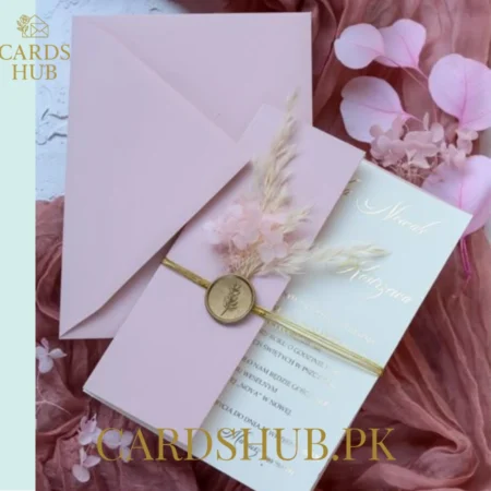 Blush Pink Wax Seal Wedding Invitation