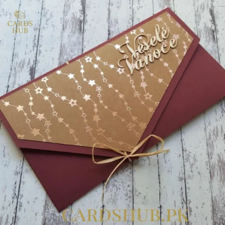 Rustic Star Foil Kraft Wedding Invitation Card